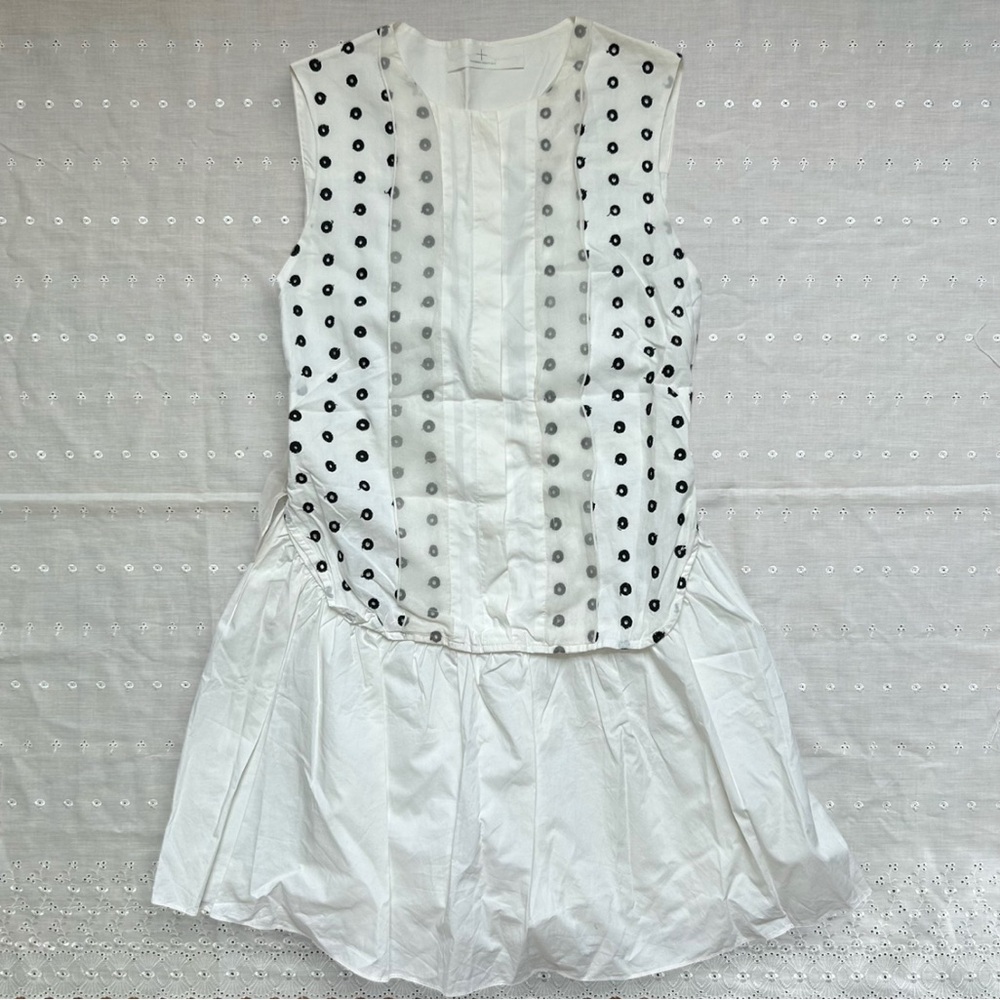 Thakoon Addition Sleeveless Polka Dot Low Waist Dress and Sheer back